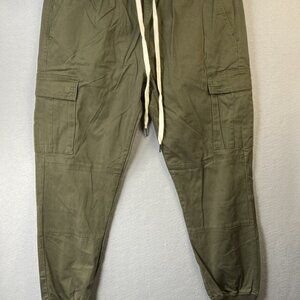 Hyper Denim Drop Crotch Pants Mens XXL Slim Cargo Jogger Tapered Green HD108 NWT